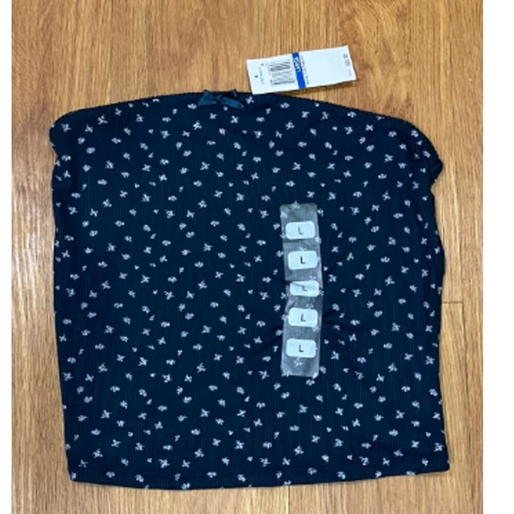 Just Polly Juniors' Ditsy Floral Tube Top Navy Size L